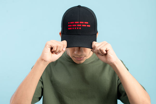 106 Morse Code Black-Red Cap