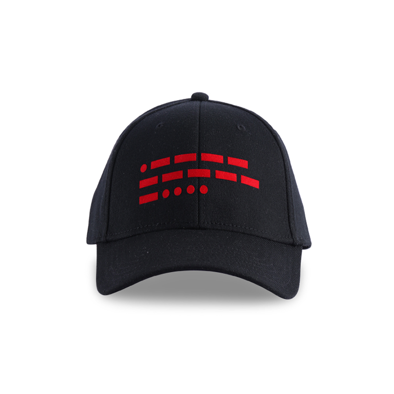 106 Morse Code Black-Red Cap