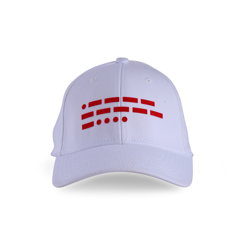106 Morse Code White-Red Cap