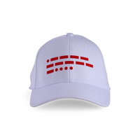 106 Morse Code White-Red Cap