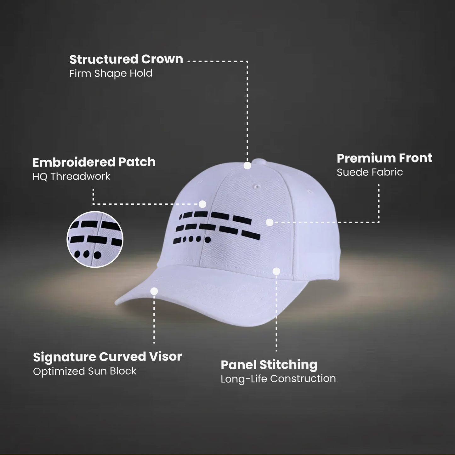 106 Morse Code-White Cap