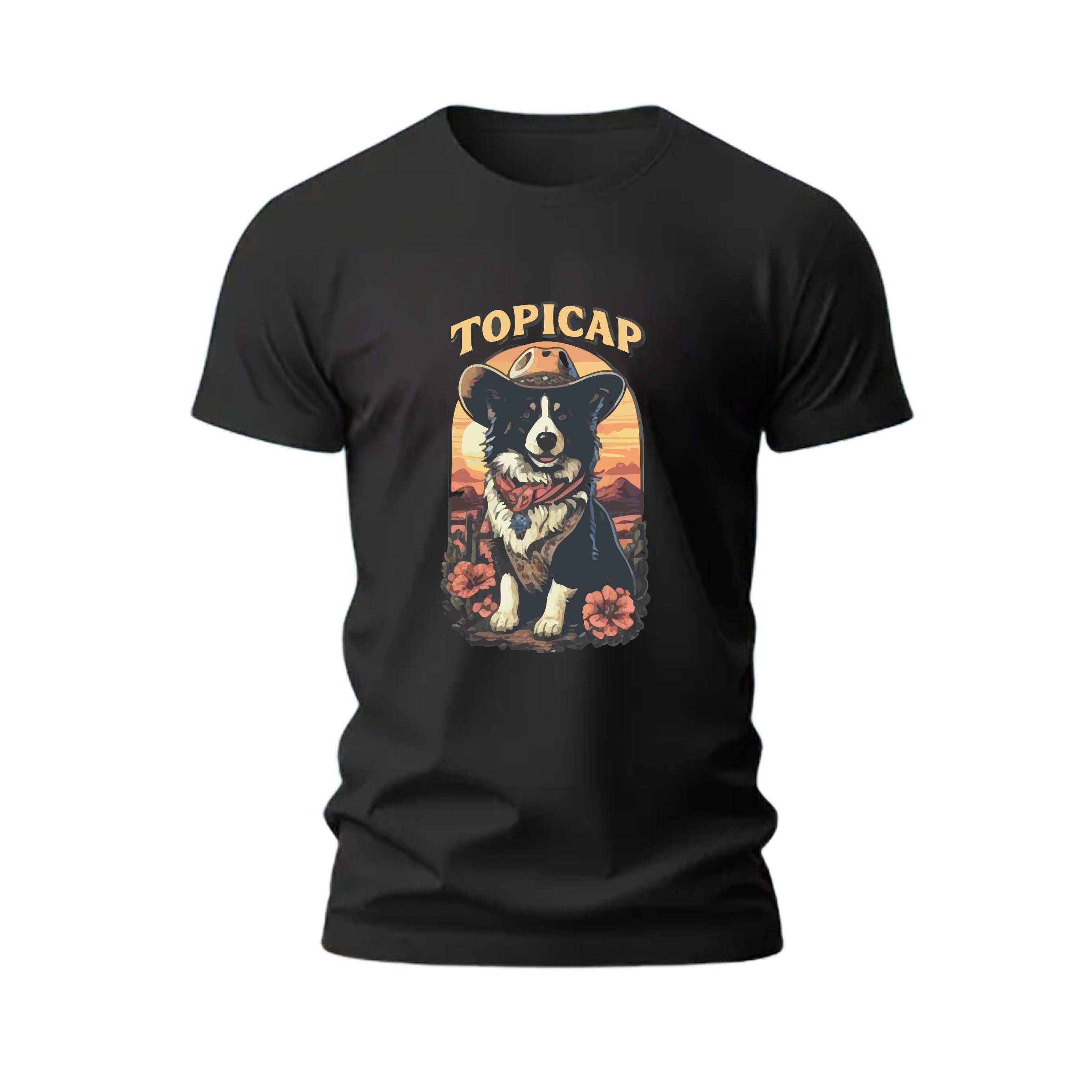 Cowboy Corgi Sunset Tee