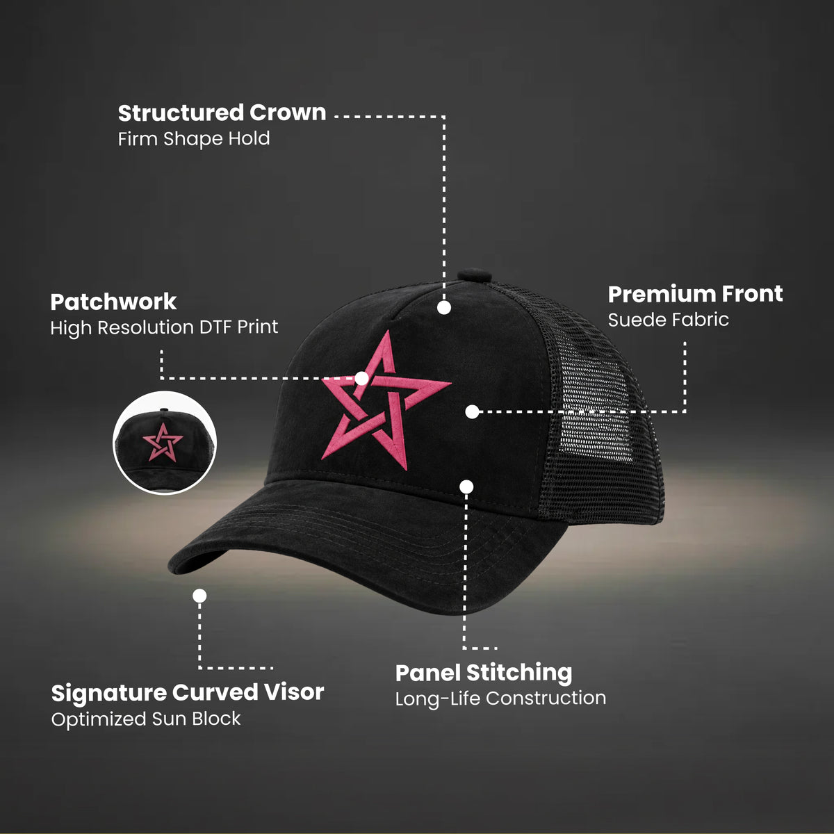 Eclipse Star Mesh Cap