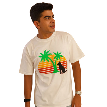Palm Paradise Dog Graphic T-Shirt