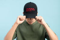 106 Morse Code Black-Red Cap